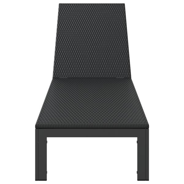 Grote foto vidaxl ligstoel 1 persoon zwart 60 x 200 x 27cm poly rattan tuin en terras tuinmeubelen