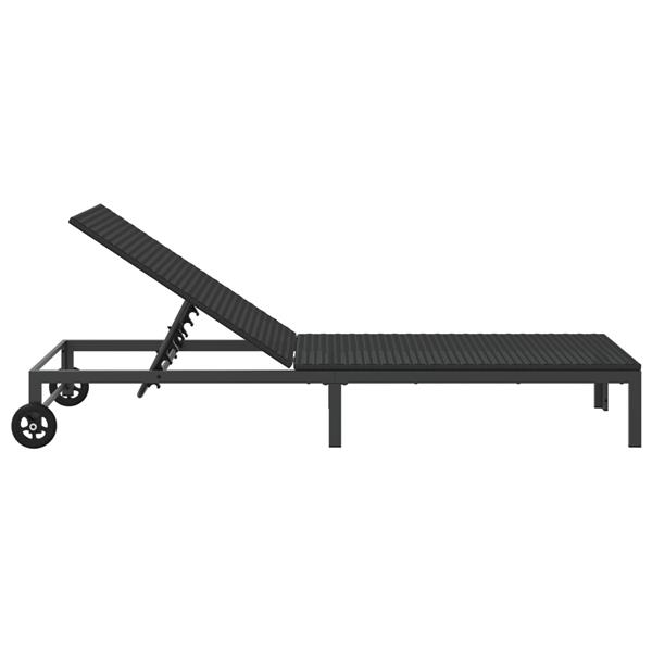 Grote foto vidaxl ligstoel 1 persoon zwart 60 x 200 x 27cm poly rattan tuin en terras tuinmeubelen