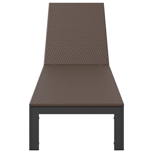 Grote foto vidaxl ligstoel 1 persoon bruin 60 x 200 x 27cm poly rattan tuin en terras tuinmeubelen