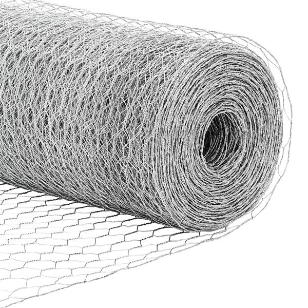 Grote foto vidaxl hexagon hek zilver 1.2 x 100 m gegalvaniseerd staal tuin en terras hekken en schuttingen