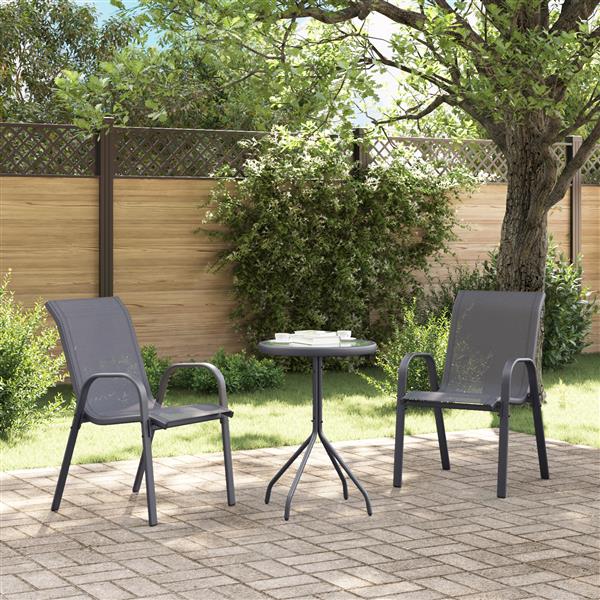 Grote foto vidaxl tuin bistro set 3 pcs grijs staal tuin en terras tuinmeubelen