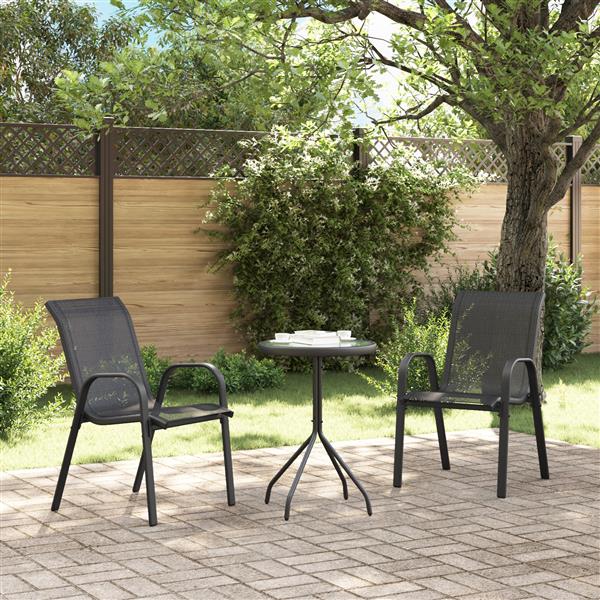 Grote foto vidaxl tuin bistro set 3 pcs zwart staal tuin en terras tuinmeubelen