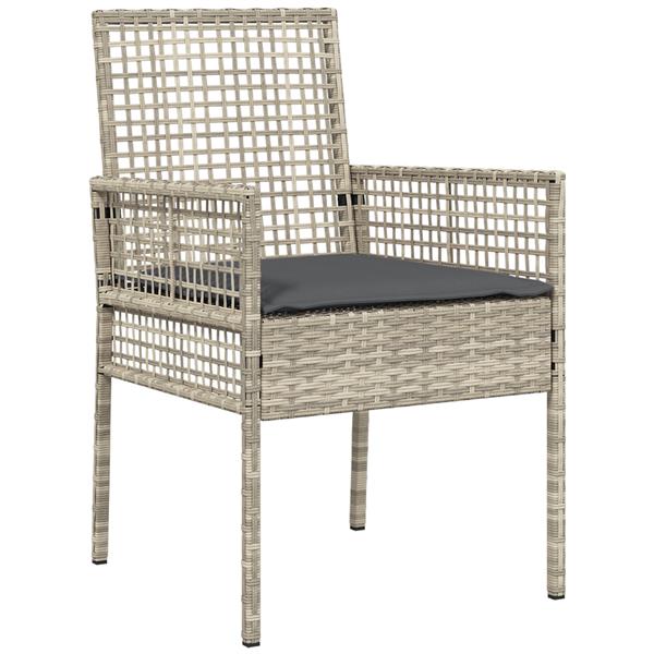 Grote foto vidaxl tuinstoel 2 pcs lichtgrijs 53 x 60 x 85cm poly rattan tuin en terras tuinmeubelen