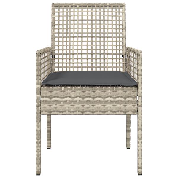 Grote foto vidaxl tuinstoel 2 pcs lichtgrijs 53 x 60 x 85cm poly rattan tuin en terras tuinmeubelen