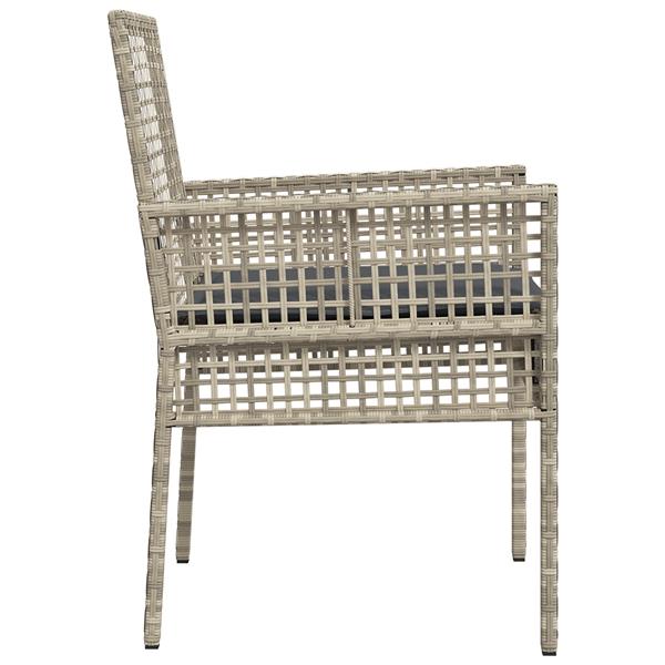 Grote foto vidaxl tuinstoel 2 pcs lichtgrijs 53 x 60 x 85cm poly rattan tuin en terras tuinmeubelen