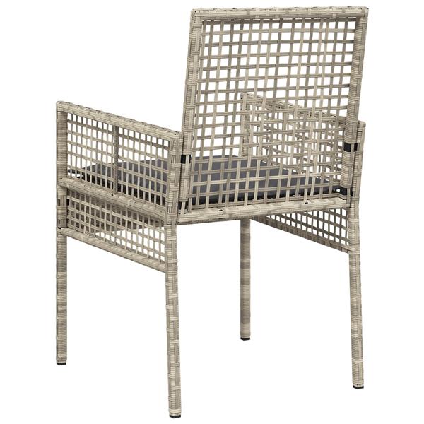 Grote foto vidaxl tuinstoel 2 pcs lichtgrijs 53 x 60 x 85cm poly rattan tuin en terras tuinmeubelen