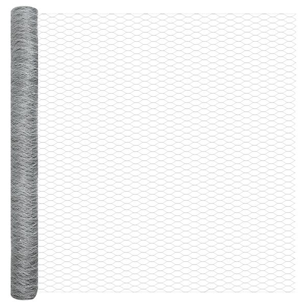 Grote foto vidaxl hexagon hek zilver 1.6 x 50 m gegalvaniseerd staal tuin en terras hekken en schuttingen