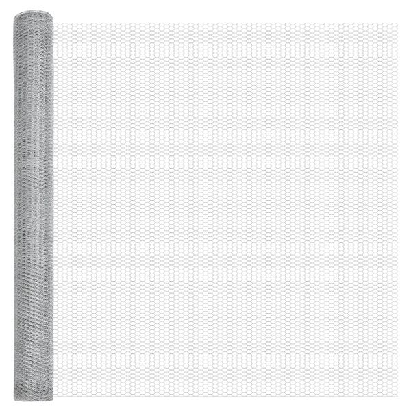 Grote foto vidaxl hexagon hek zilver 1.6 x 50 m gegalvaniseerd staal tuin en terras hekken en schuttingen