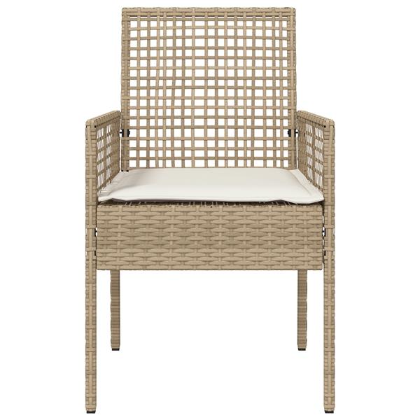 Grote foto vidaxl tuinstoel 2 pcs beige 53 x 60 x 85cm poly rattan tuin en terras tuinmeubelen
