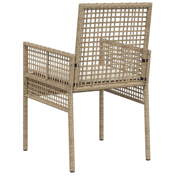 Grote foto vidaxl tuinstoel 2 pcs beige 53 x 60 x 85cm poly rattan tuin en terras tuinmeubelen
