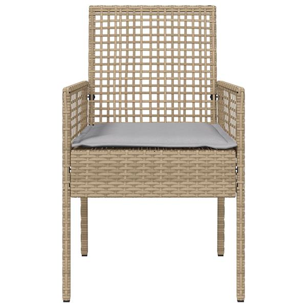 Grote foto vidaxl tuinstoel 2 pcs beige 53 x 60 x 85cm poly rattan tuin en terras tuinmeubelen