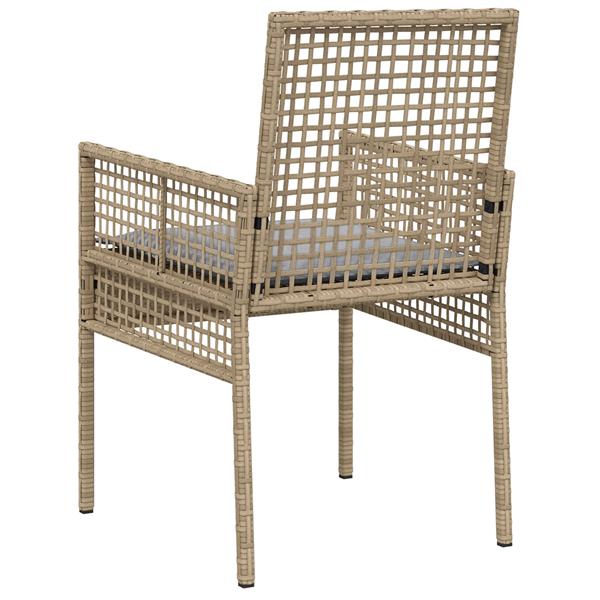 Grote foto vidaxl tuinstoel 2 pcs beige 53 x 60 x 85cm poly rattan tuin en terras tuinmeubelen