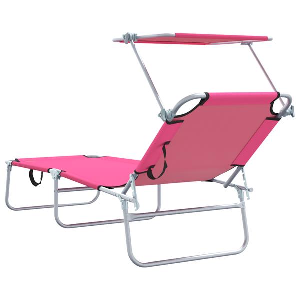 Grote foto vidaxl ligstoel 2 persoon 2 pcs roze 58 x 188 x 77cm stof tuin en terras tuinmeubelen