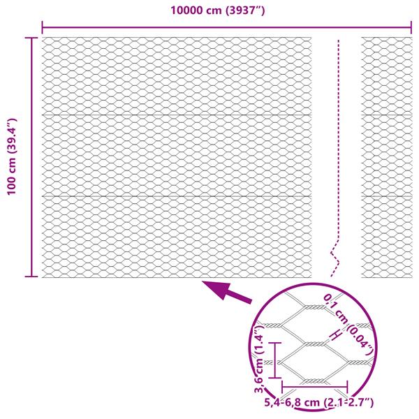 Grote foto vidaxl hexagon hek groen 1 x 100 m pvc tuin en terras hekken en schuttingen