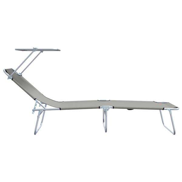 Grote foto vidaxl ligstoel 2 persoon 2 pcs grijs 58 x 188 x 77cm stof tuin en terras tuinmeubelen