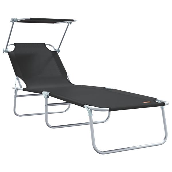Grote foto vidaxl ligstoel 2 persoon 2 pcs zwart 58 x 188 x 77cm stof tuin en terras tuinmeubelen