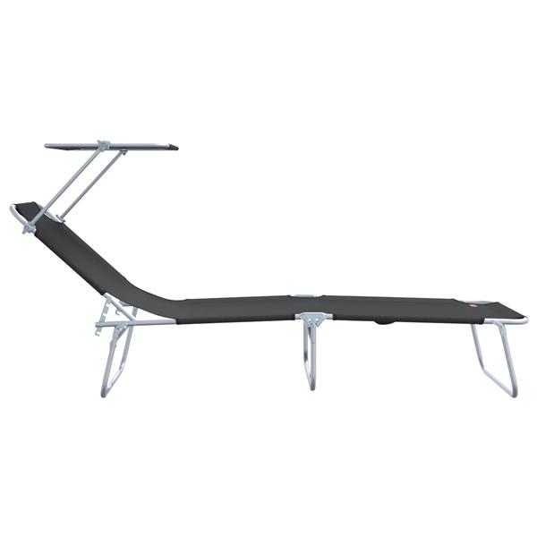 Grote foto vidaxl ligstoel 2 persoon 2 pcs zwart 58 x 188 x 77cm stof tuin en terras tuinmeubelen