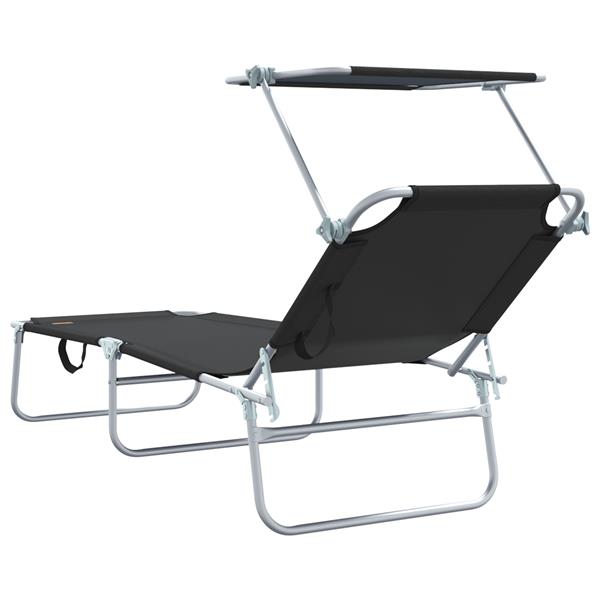 Grote foto vidaxl ligstoel 2 persoon 2 pcs zwart 58 x 188 x 77cm stof tuin en terras tuinmeubelen
