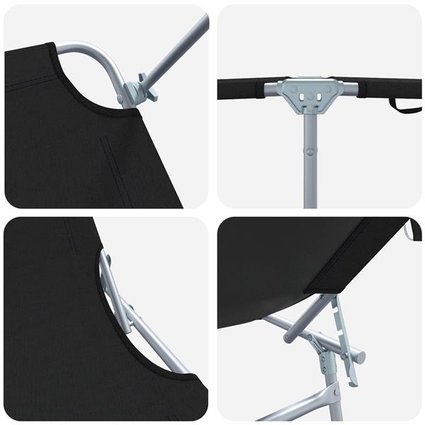 Grote foto vidaxl ligstoel 2 persoon 2 pcs zwart 58 x 188 x 77cm stof tuin en terras tuinmeubelen