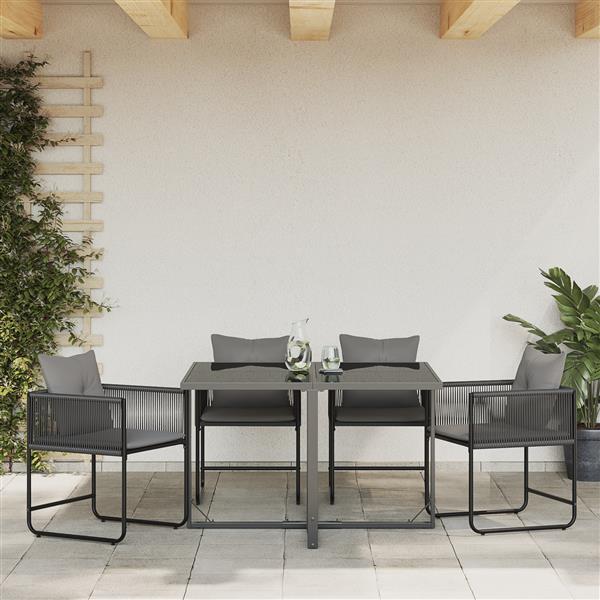 Grote foto vidaxl tuinstoelen 4 pcs zwart en antraciet 50.5 x 53.5 x 63.5 cm tuin en terras tuinmeubelen