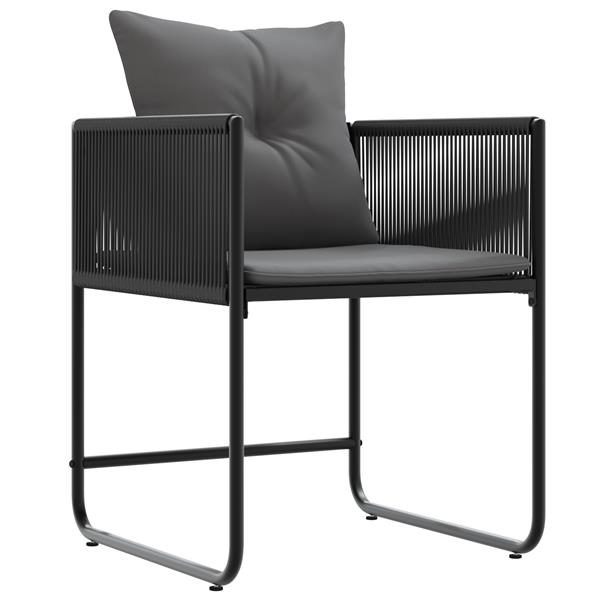 Grote foto vidaxl tuinstoelen 4 pcs zwart en antraciet 50.5 x 53.5 x 63.5 cm tuin en terras tuinmeubelen