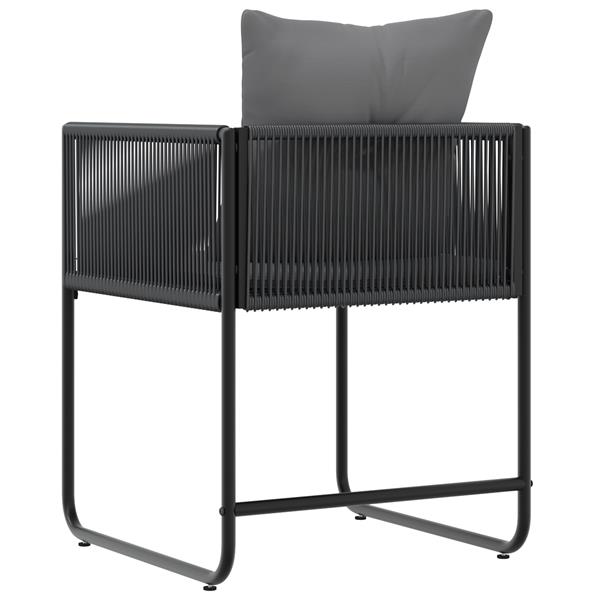 Grote foto vidaxl tuinstoelen 4 pcs zwart en antraciet 50.5 x 53.5 x 63.5 cm tuin en terras tuinmeubelen