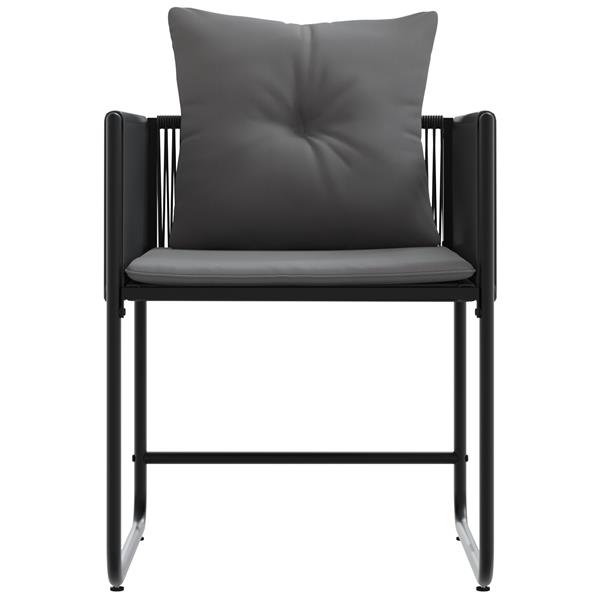 Grote foto vidaxl tuinstoelen 4 pcs zwart en antraciet 50.5 x 53.5 x 63.5 cm tuin en terras tuinmeubelen