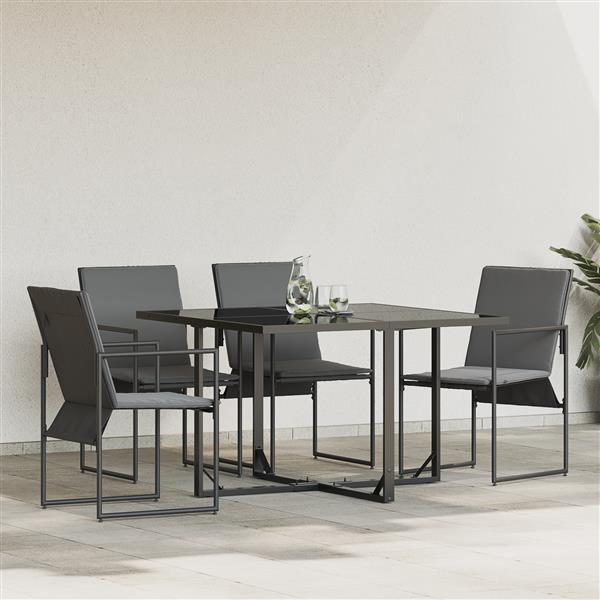 Grote foto vidaxl tuinstoelen 4 pcs zwart en antraciet 50.5 x 59 x 81.5 cm tuin en terras tuinmeubelen