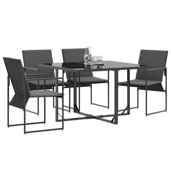Grote foto vidaxl tuinstoelen 4 pcs zwart en antraciet 50.5 x 59 x 81.5 cm tuin en terras tuinmeubelen
