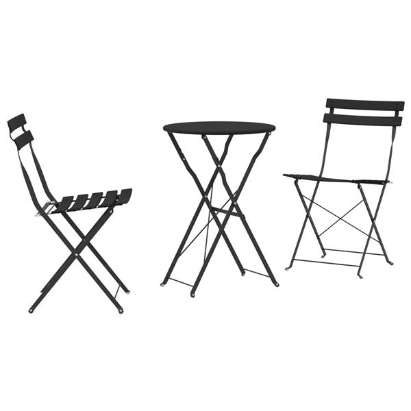 Grote foto vidaxl vouw bistro set 3 pcs antraciet staal tuin en terras tuinmeubelen