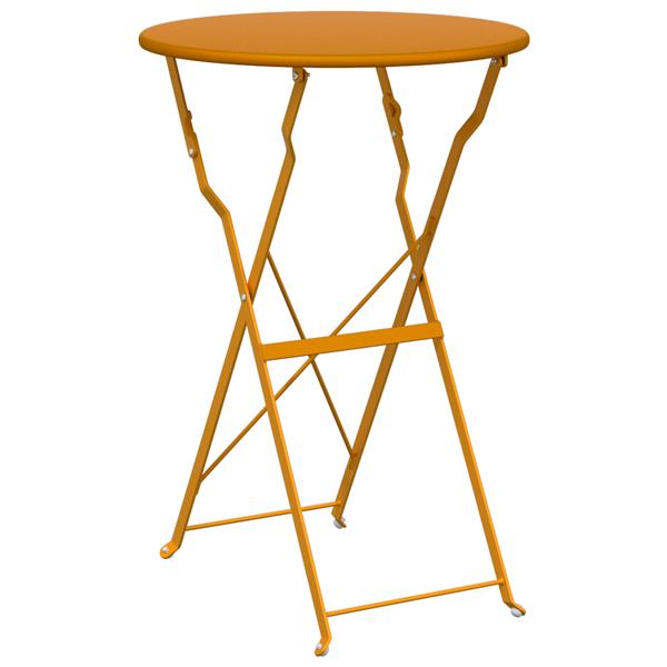 Grote foto vidaxl vouw bistro set 3 pcs mosterdgeel staal tuin en terras tuinmeubelen