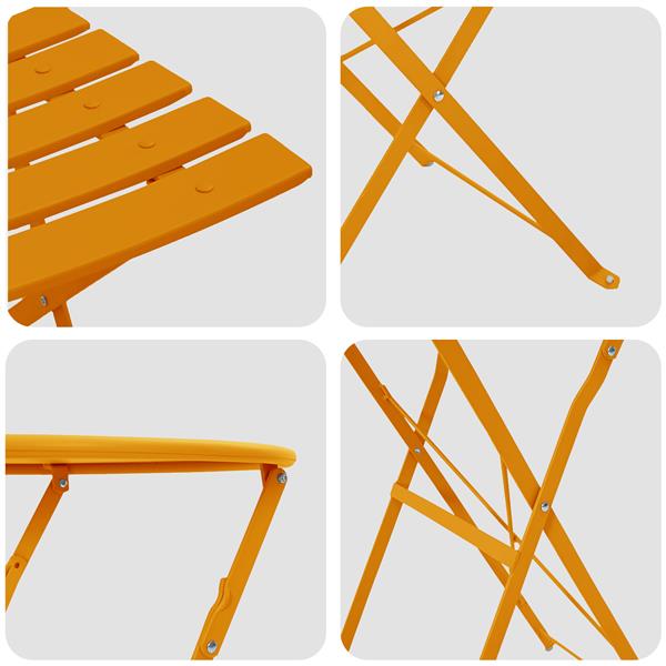 Grote foto vidaxl vouw bistro set 3 pcs mosterdgeel staal tuin en terras tuinmeubelen