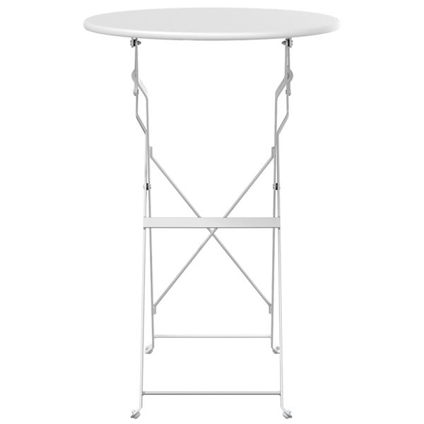 Grote foto vidaxl bistrotafel wit 50x71 cm poedercoating staal tuin en terras tuinmeubelen