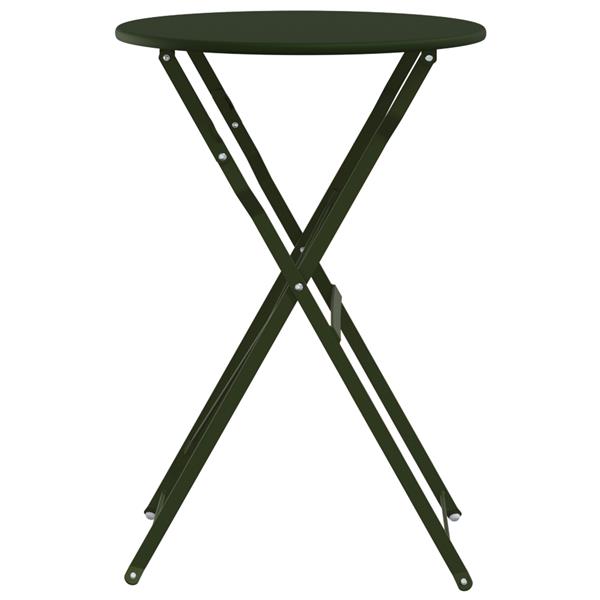 Grote foto vidaxl bistrotafel donkergroen 50x71 cm poedercoating staal tuin en terras tuinmeubelen