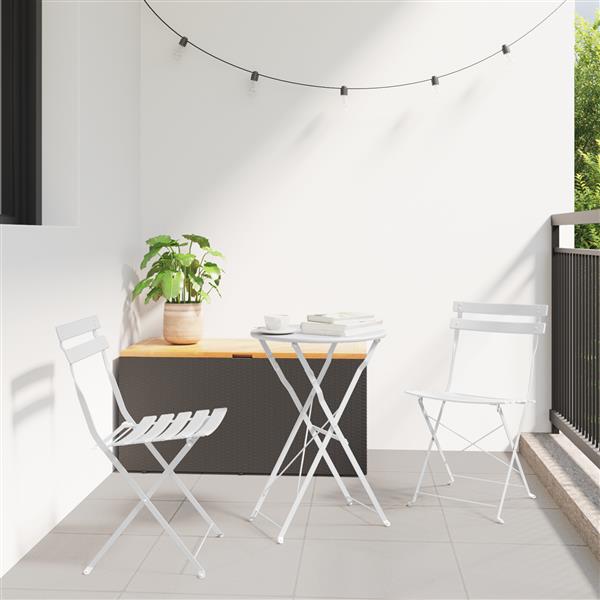 Grote foto vidaxl tuin opvouwbare stoel 2 pcs wit 42 x 46 x 82cm staal tuin en terras tuinmeubelen