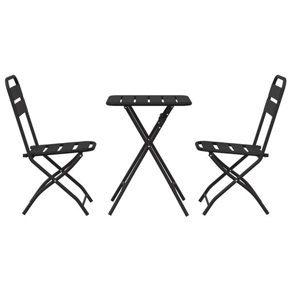 Grote foto vidaxl bistroset 3 pcs antraciet staal tuin en terras tuinmeubelen