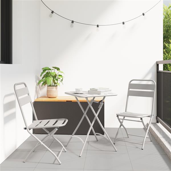 Grote foto vidaxl bistroset 3 pcs beige staal tuin en terras tuinmeubelen