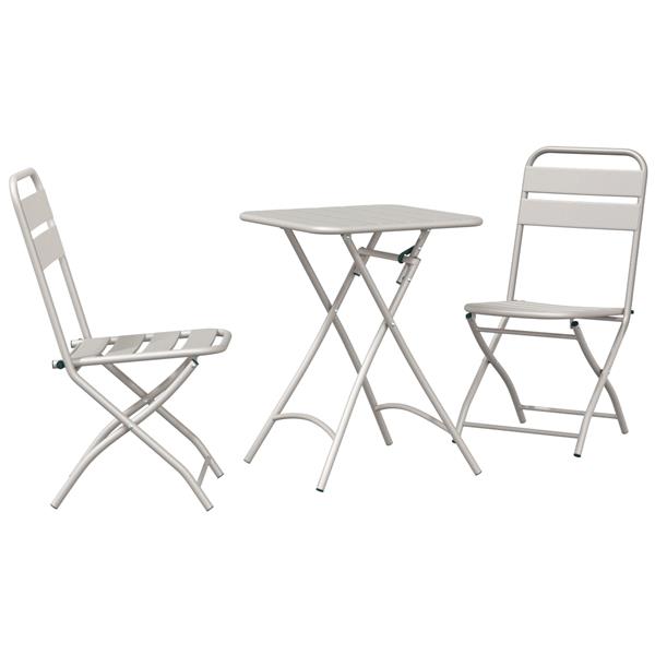 Grote foto vidaxl bistroset 3 pcs beige staal tuin en terras tuinmeubelen