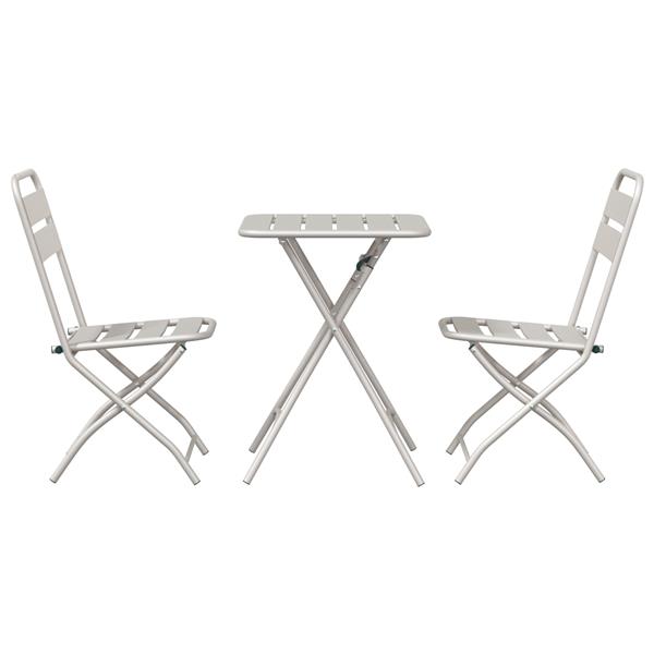 Grote foto vidaxl bistroset 3 pcs beige staal tuin en terras tuinmeubelen