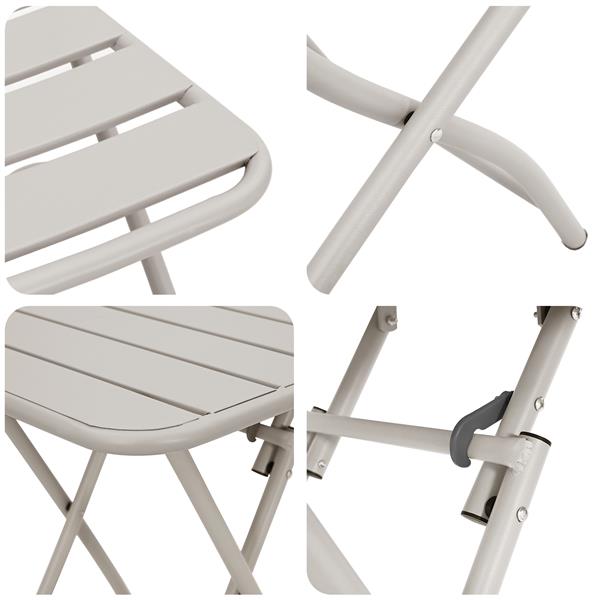 Grote foto vidaxl bistroset 3 pcs beige staal tuin en terras tuinmeubelen