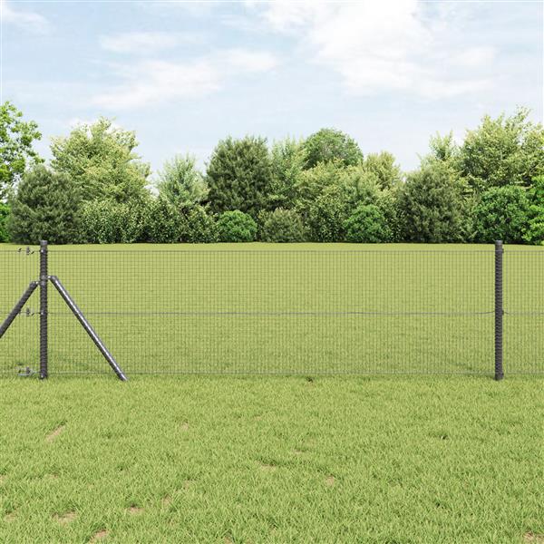 Grote foto vidaxl gelaste draadhek grijs 0.4 x 50 m staal tuin en terras hekken en schuttingen