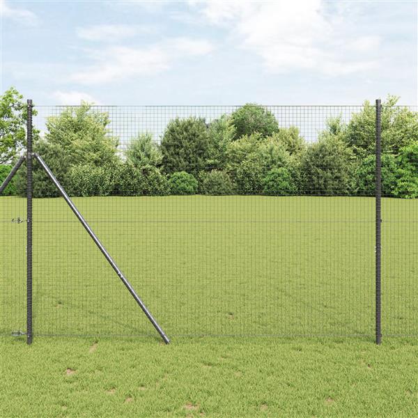 Grote foto vidaxl gelaste draadhek grijs 1.6 x 25 m staal tuin en terras hekken en schuttingen