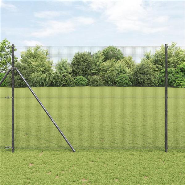 Grote foto vidaxl gelaste draadhek grijs 1.5 x 25 m staal tuin en terras hekken en schuttingen