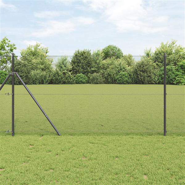 Grote foto vidaxl gelaste draadhek grijs 1.2 x 25 m staal tuin en terras hekken en schuttingen