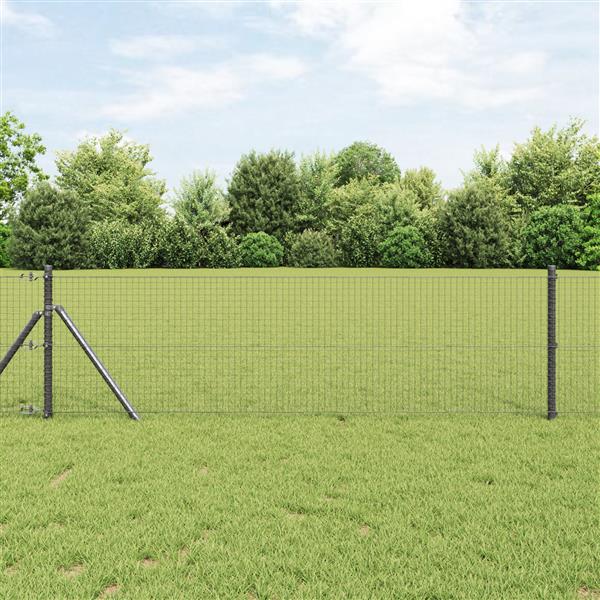 Grote foto vidaxl gelaste draadhek grijs 0.4 x 25 m staal tuin en terras hekken en schuttingen