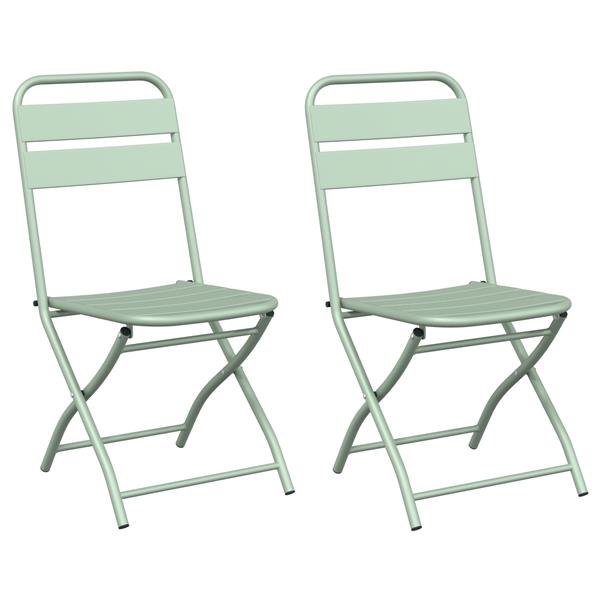 Grote foto vidaxl tuin opvouwbare stoel 2 pcs groen 55 x 56.5 x 91cm staal tuin en terras tuinmeubelen