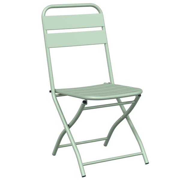 Grote foto vidaxl tuin opvouwbare stoel 2 pcs groen 55 x 56.5 x 91cm staal tuin en terras tuinmeubelen