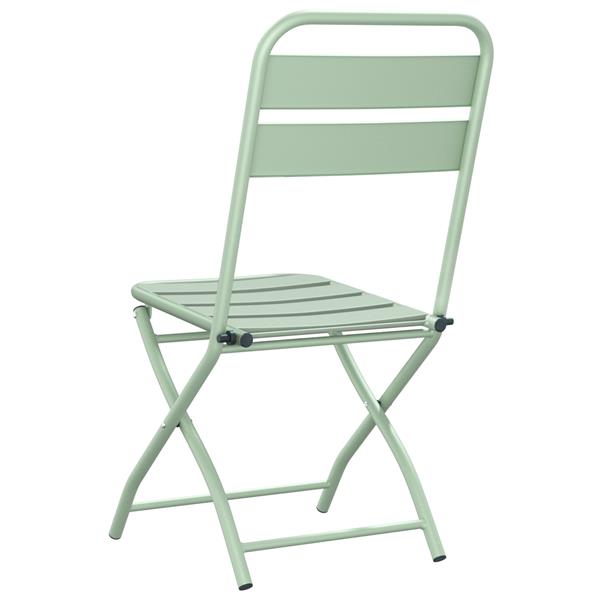 Grote foto vidaxl tuin opvouwbare stoel 2 pcs groen 55 x 56.5 x 91cm staal tuin en terras tuinmeubelen