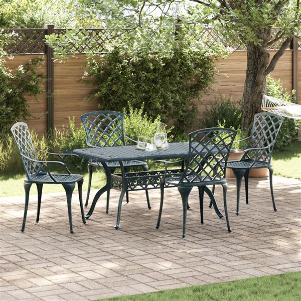 Grote foto vidaxl tuinstoel 4 pcs groen 61 x 60 5 x 93cm aluminium tuin en terras tuinmeubelen