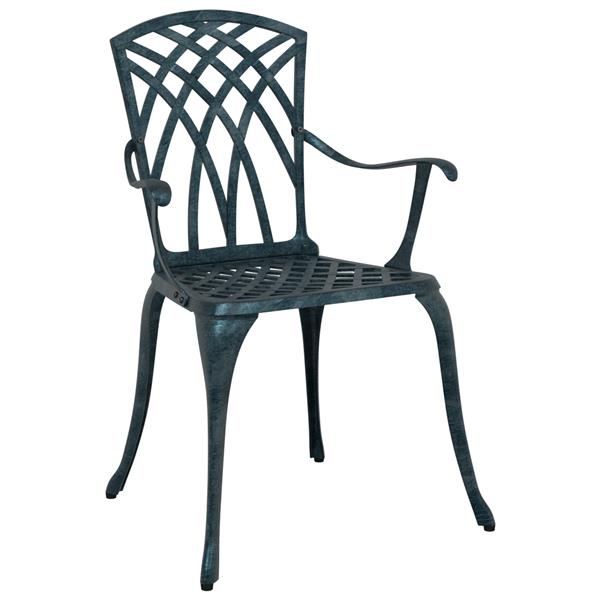 Grote foto vidaxl tuinstoel 2 pcs groen 55 x 56.5 x 91cm aluminium tuin en terras tuinmeubelen